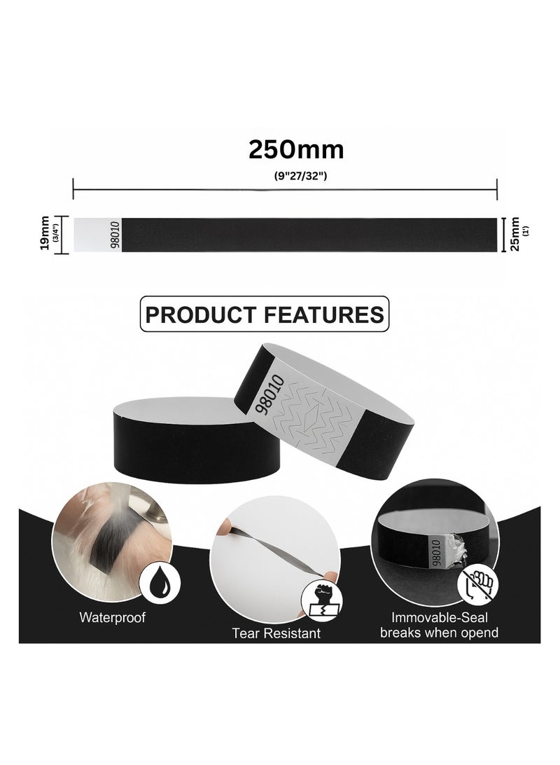 PRINTSHOP4ME Event Paper Wristbands and Identification Bands Made Of Tyveck Material 19mm x 250mm (Black) - Image 4