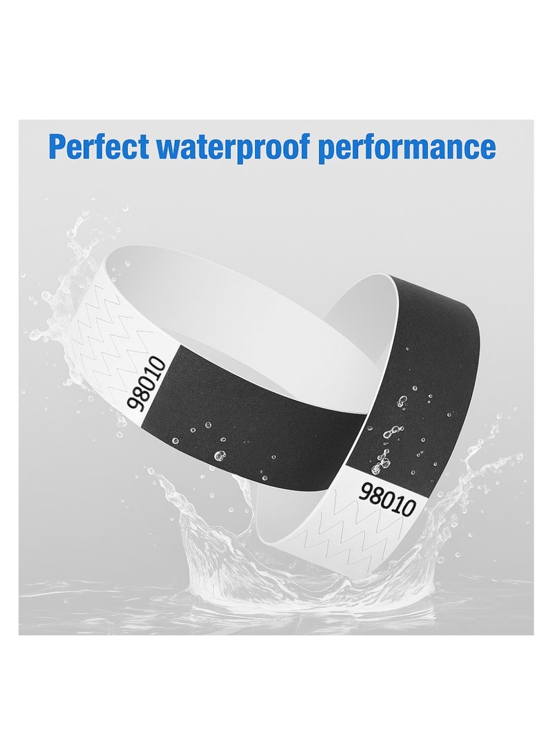 PRINTSHOP4ME Event Paper Wristbands and Identification Bands Made Of Tyveck Material 19mm x 250mm (Black) - Image 2