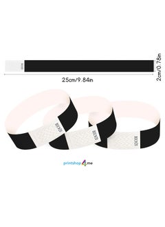 PRINTSHOP4ME Event Paper Wristbands and Identification Bands Made Of Tyveck Material 19mm x 250mm (Black)  - Image 3