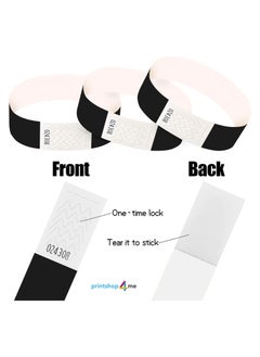 PRINTSHOP4ME Event Paper Wristbands and Identification Bands Made Of Tyveck Material 19mm x 250mm (Black)  - Image 4