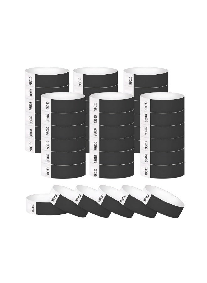 PRINTSHOP4ME Event Paper Wristbands and Identification Bands Made Of Tyveck Material 19mm x 250mm (Black) - Image 1