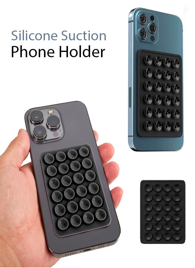 LEEKA Black Silicone Pad High-Quality Non-Slip Accessory for Secure Phone Mounting, Ideal for Stable Viewing and Hands-Free Use on Various Surfaces Pad  - Image 1
