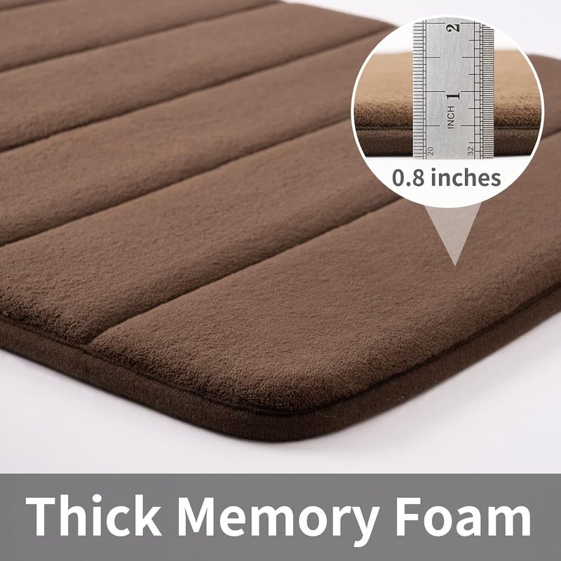 GOPAD Rectangular Memory Foam Water Absorbent Mats Bathroom Floor Door Mat Comfortable Washable Door Mat for Bedroom Living Room Office 1 PcsCoffee 80 X 50 Cm - Image 3