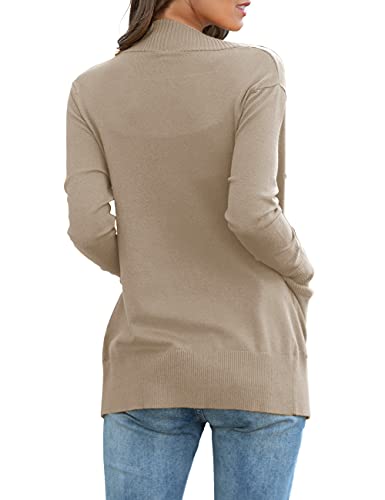 REDHOTYPE Womens Cardigans with Pockets Casual Long Sleeve Open Front Cardigan for Women, Camel Heather, L - Image 3