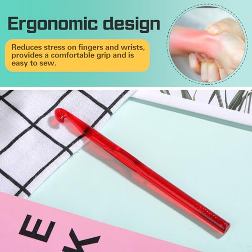 QMNNMA 8 mm Crochet Hook, Large Crochet Hooks for Chunky Yarn Ergonomic Knitting Needles Crochet Needle for Beginners and Crocheting Yarn (8 mm) - Image 5