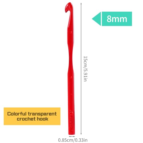 QMNNMA 8 mm Crochet Hook, Large Crochet Hooks for Chunky Yarn Ergonomic Knitting Needles Crochet Needle for Beginners and Crocheting Yarn (8 mm) - Image 2