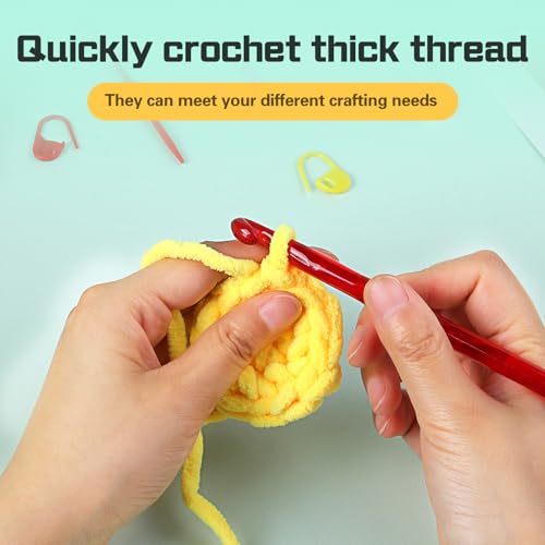 QMNNMA 8 mm Crochet Hook, Large Crochet Hooks for Chunky Yarn Ergonomic Knitting Needles Crochet Needle for Beginners and Crocheting Yarn (8 mm) - Image 4