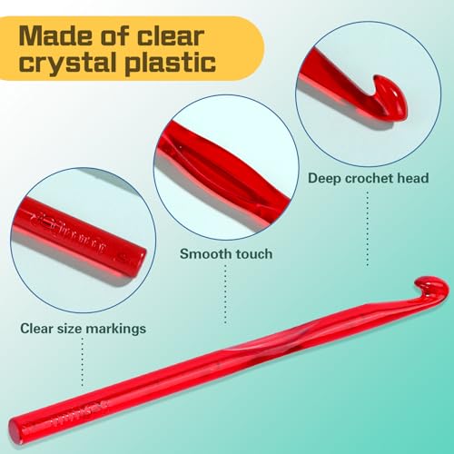 QMNNMA 8 mm Crochet Hook, Large Crochet Hooks for Chunky Yarn Ergonomic Knitting Needles Crochet Needle for Beginners and Crocheting Yarn (8 mm) - Image 3