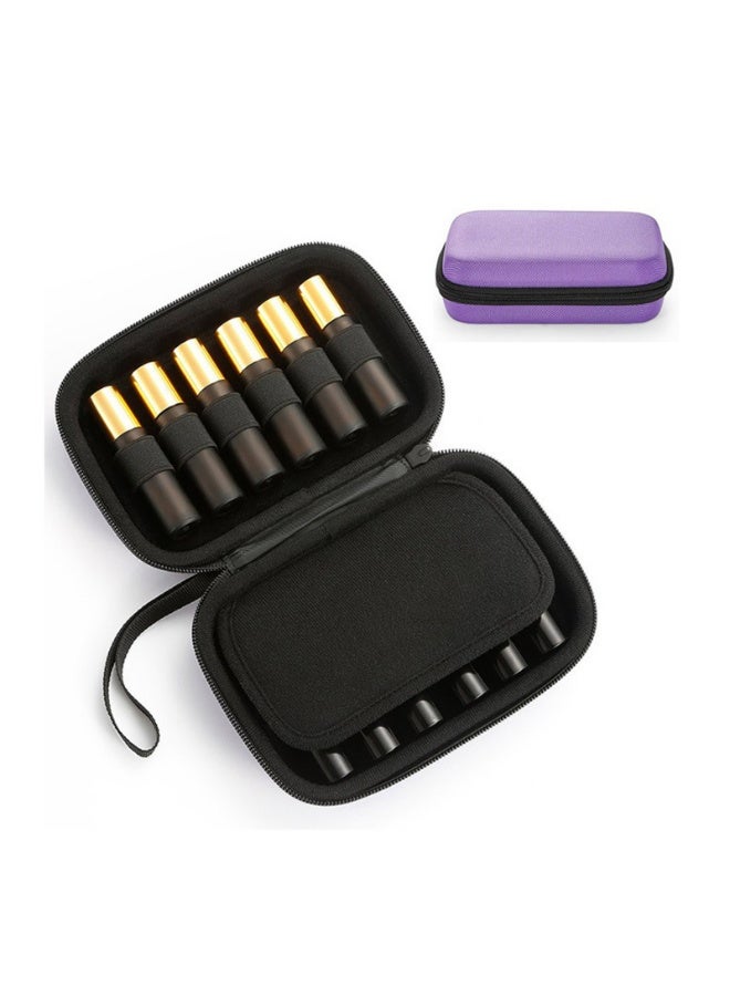 12 Bottles Hard Shell Essential Oil Carrying Case , (Can hold 5ml, 10ml, &10ml Rollers) for Essential Oils Bottle(Purple)  - Image 1