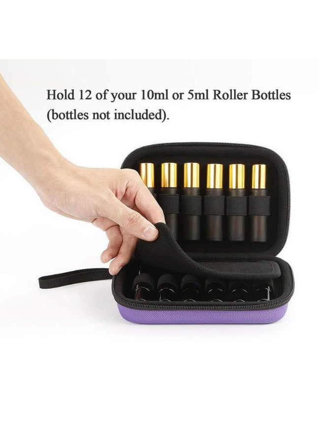 12 Bottles Hard Shell Essential Oil Carrying Case , (Can hold 5ml, 10ml, &10ml Rollers) for Essential Oils Bottle(Purple)  - Image 4