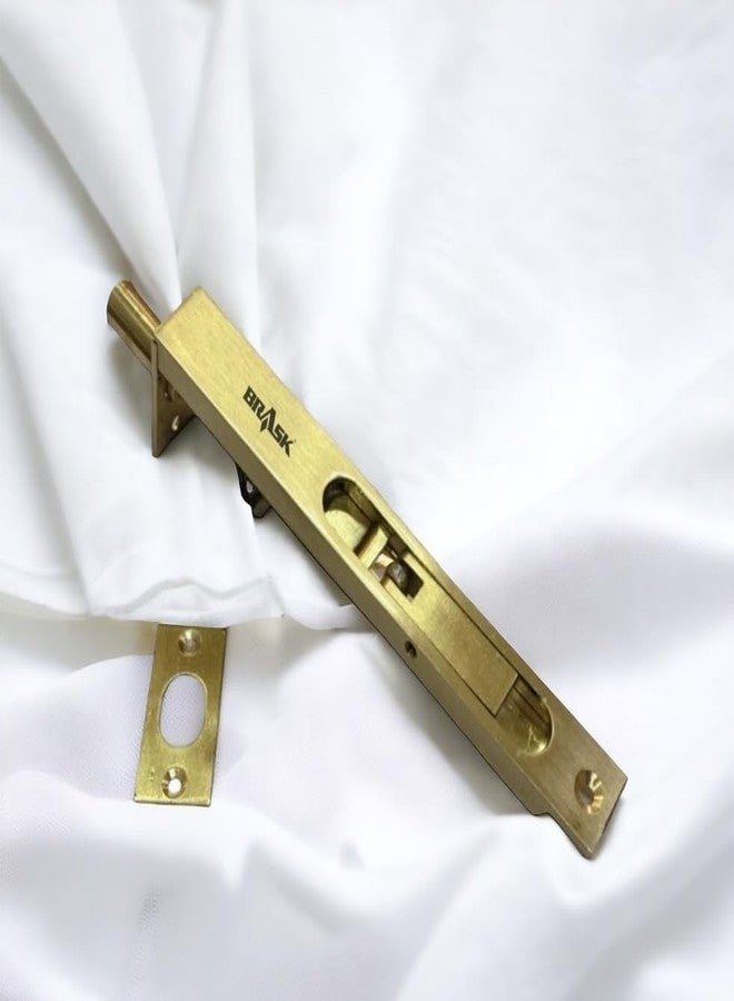 BRASK Brass Flush Tower Bolt 6 inches (150 mm) with Screws | Concealed Tower Bolt 6" (Golden Satin, 2) - Image 4