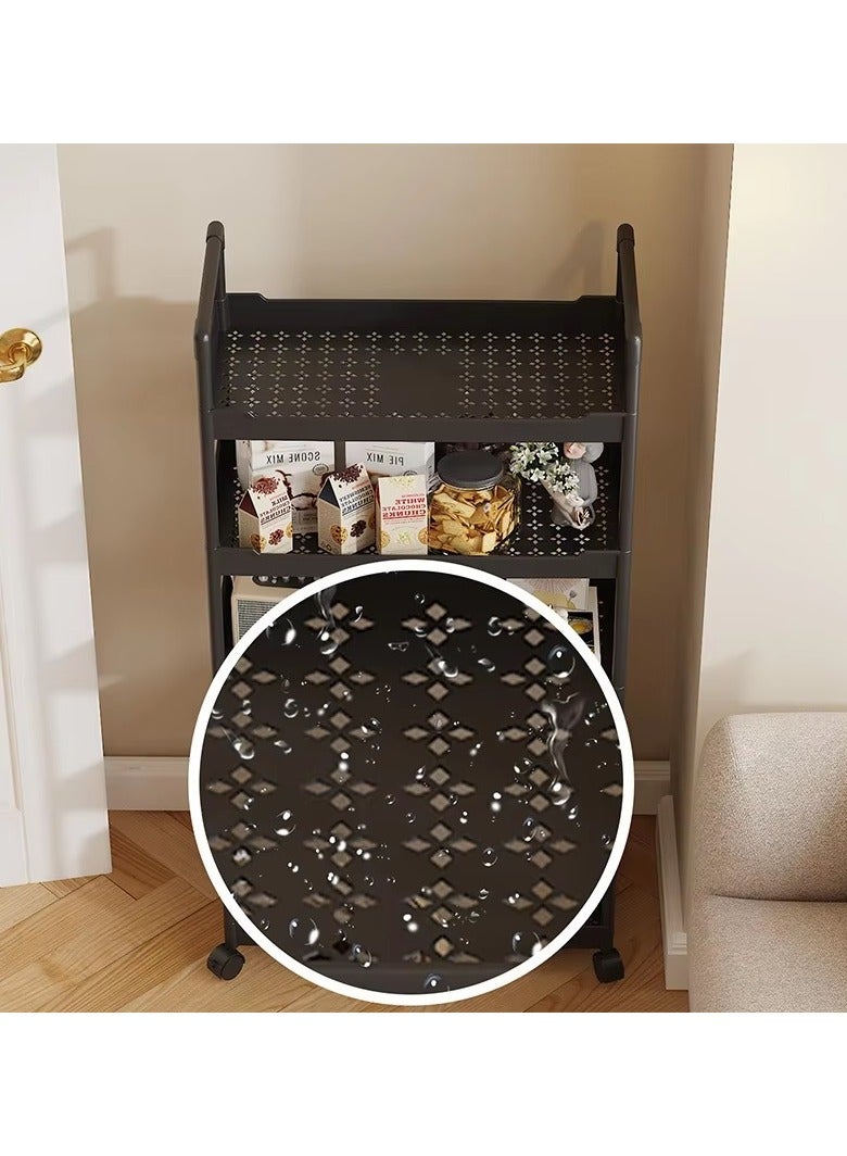 Cozy Nest 5-Layer Rolling Storage Trolley with Lockable Wheels Mobile Organizer Cart with Side Handles for Bathroom Kitchen Bedroom Office Deep Tray Shelf Rack Easy Assembly Space-Saving Design - Image 4