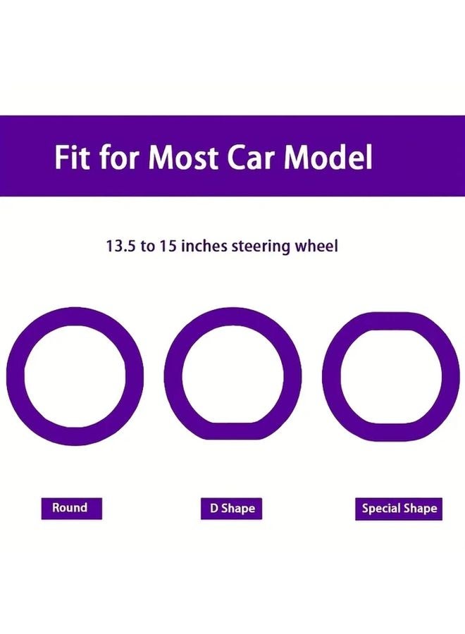Purple Silicone Steering Wheel Cover Non Slip Grip All Season Comfort Easy Install - Image 4