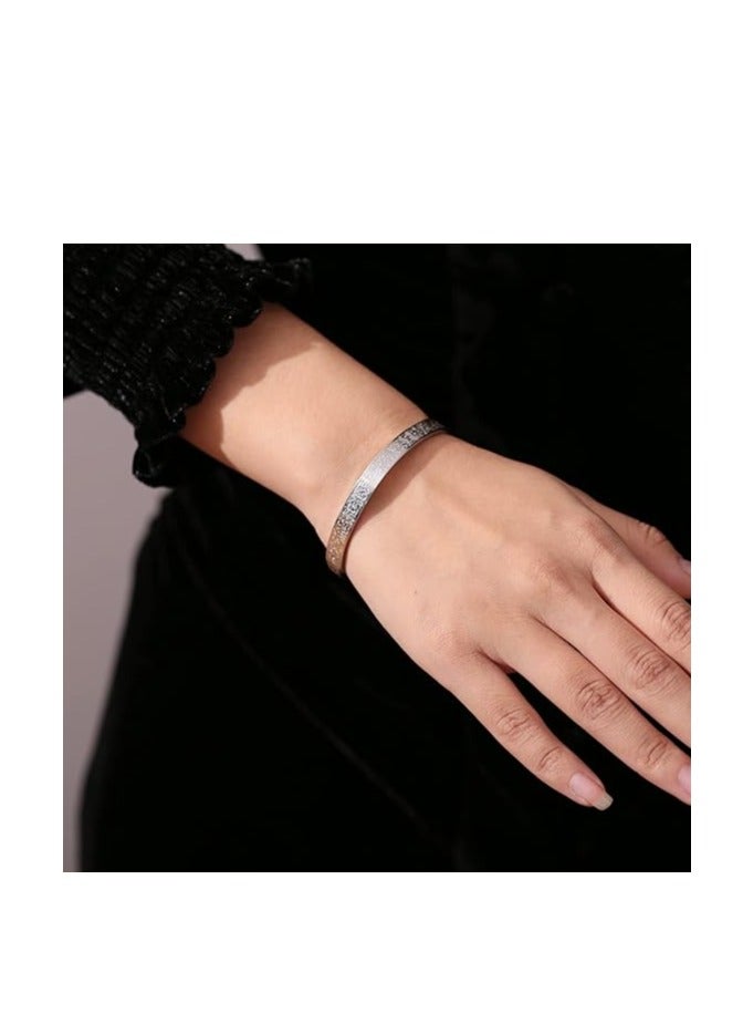 Showday Showday Islamic Jewelry Gifts for Women Allah Gold Bangles Bracelets Ayatul Kursi Arabic Cuff Bracelet for Women Men Islam Eid Ramadan New Year Gifts Unisex  - Image 4