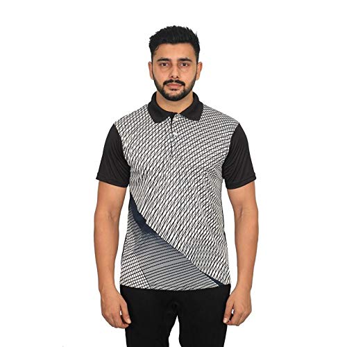 Vector X VRS-018-M Polyester Polo T-Shirts Medium (Black-White) - Image 4