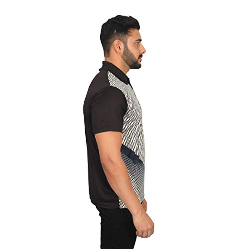 Vector X VRS-018-M Polyester Polo T-Shirts Medium (Black-White) - Image 2