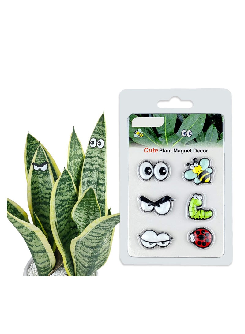 SOLARAE Plant Magnets Eyes for Potted Plants, 6 Pcs Plant Safe Magnet Pins Charms, Indoor Plant Accessories, Unique Gifts for Plant Lovers - Image 1