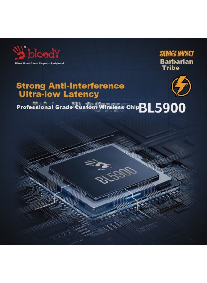 A4tech Mr595 Wireless/bluetooth/wired Gaming Headset Over-ear Blood Hand Ghost Computer Chicken Cs Lightweight Black Myth Zhong Kui Barbarian Tribe Game Mechanical Dog Rice - Image 2