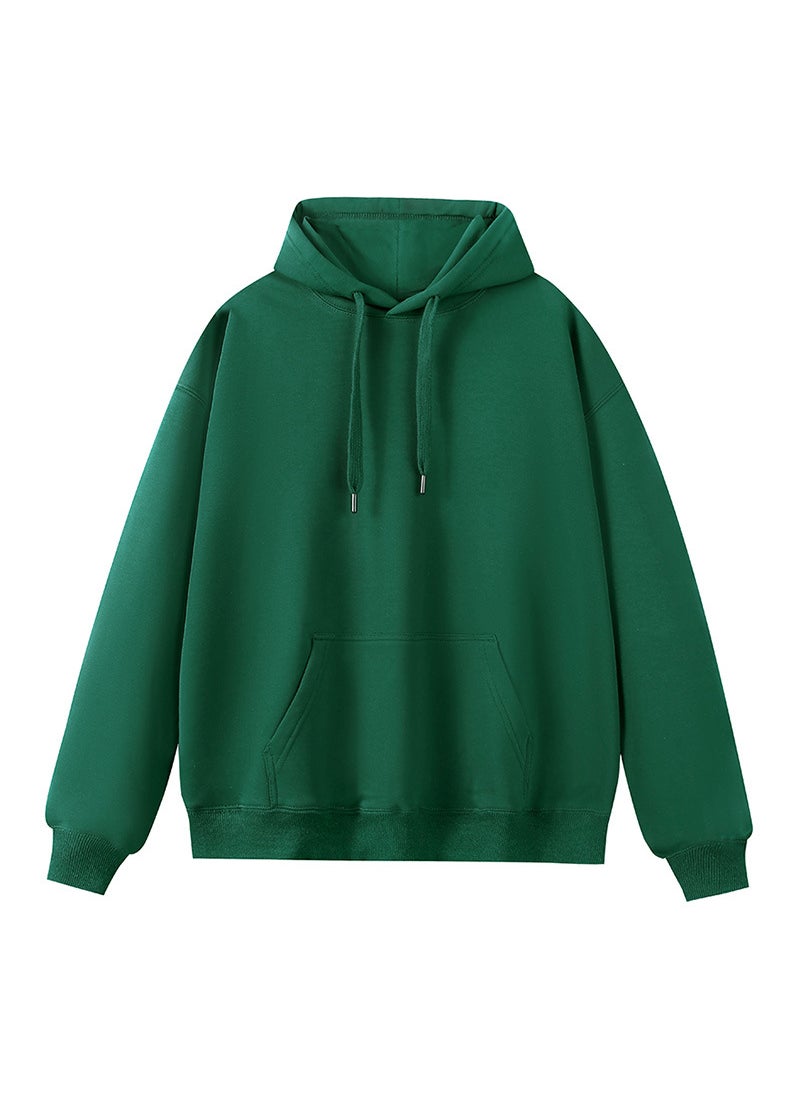 Generic - 600g Heavyweight Silver Fox Fleece Hoodie Unisex Autumn Winter Love Sweatshirt Jacket Mustard Green-Turtleneck - Image 1