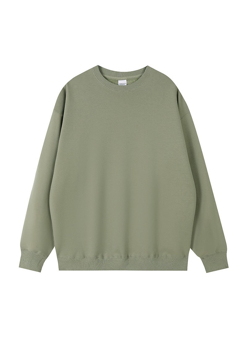 Generic - 600g Heavyweight Silver Fox Fleece Hoodie Unisex Autumn Winter Love Sweatshirt Jacket Mustard Green-Turtleneck - Image 1