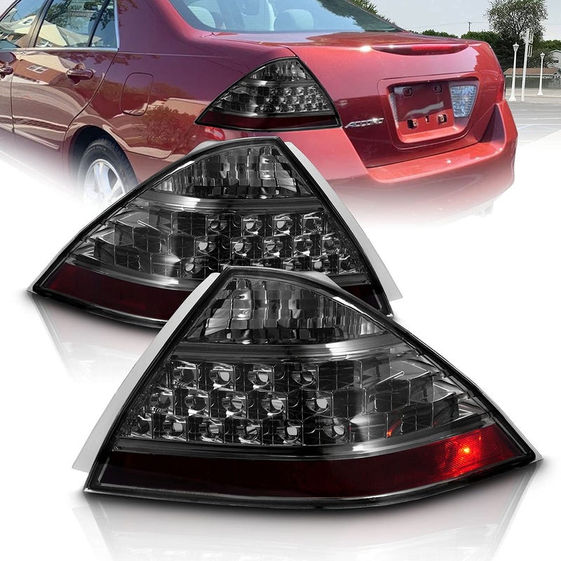 AmeriLite 4 Door Taillights Smoke No Led Kit Pair For Honda Accord  Passenger and Driver Side