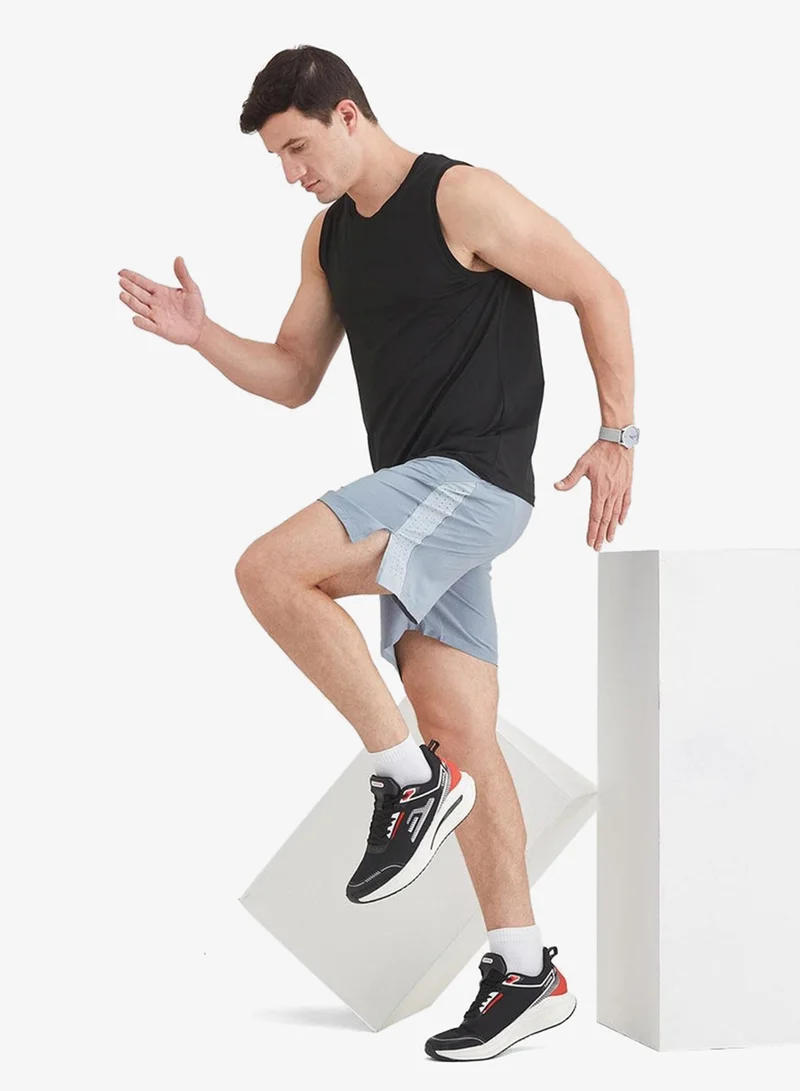 CAMPUS Blk/Wht Men’s Black Sneakers – Dynamic Dual-Tone Design Shoes with Stylish Red Contrast Detailing for Men | Best Price UAE