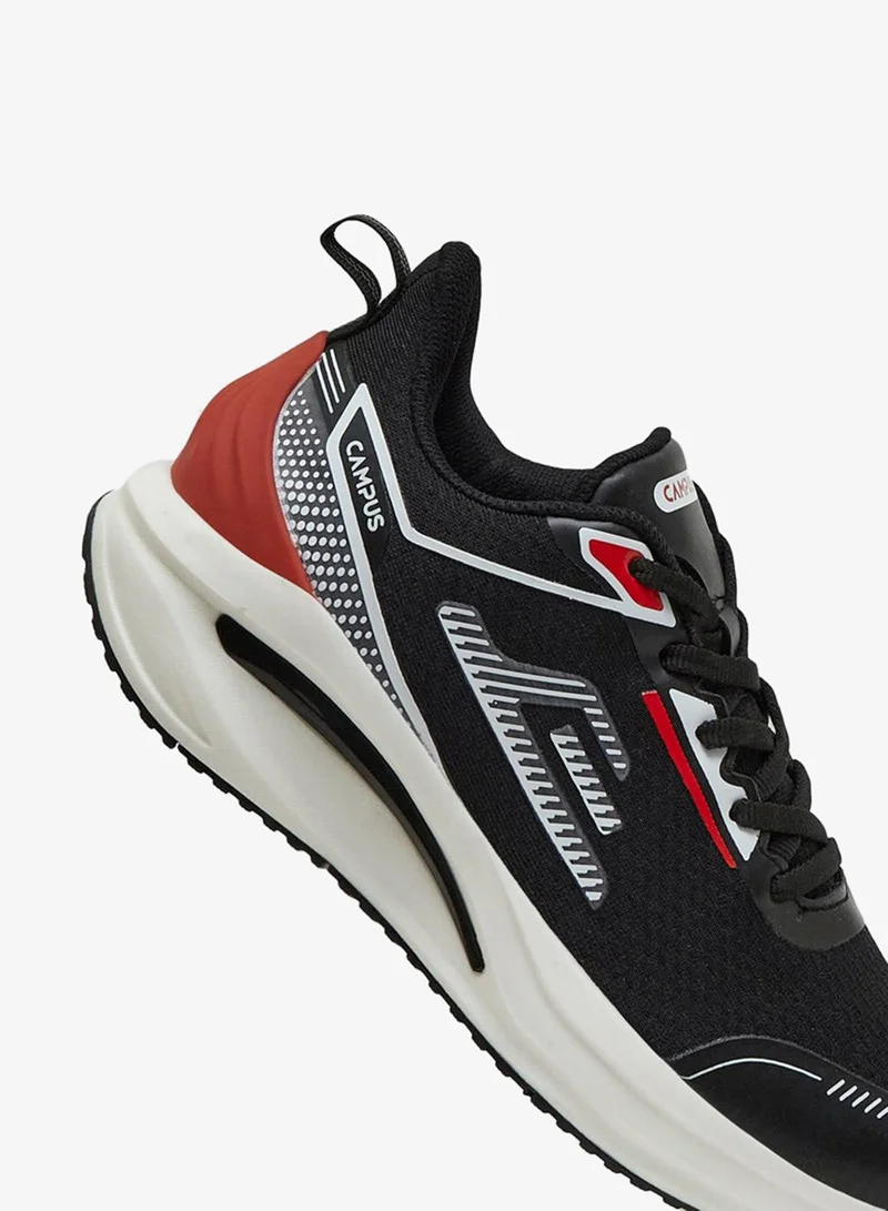 CAMPUS Blk/Wht Men’s Black Sneakers – Dynamic Dual-Tone Design Shoes with Stylish Red Contrast Detailing for Men | Best Price UAE