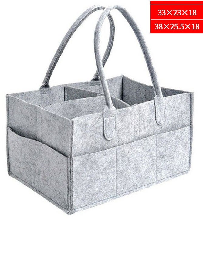 Bukela Baby Diaper Caddy - Nursery Storage Bin and Car Organizer for Diapers and Baby Wipes - Gray, Regular  - Image 1