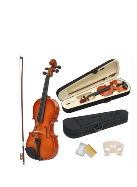 Indian Maple Wood Handmade Violin 4/4 Acoustic Violin Full Size with Bow Rosin Carrying Hard Case Instrument for Beginners Kids with Hard Case Bow And Rosin Color : Mahogany