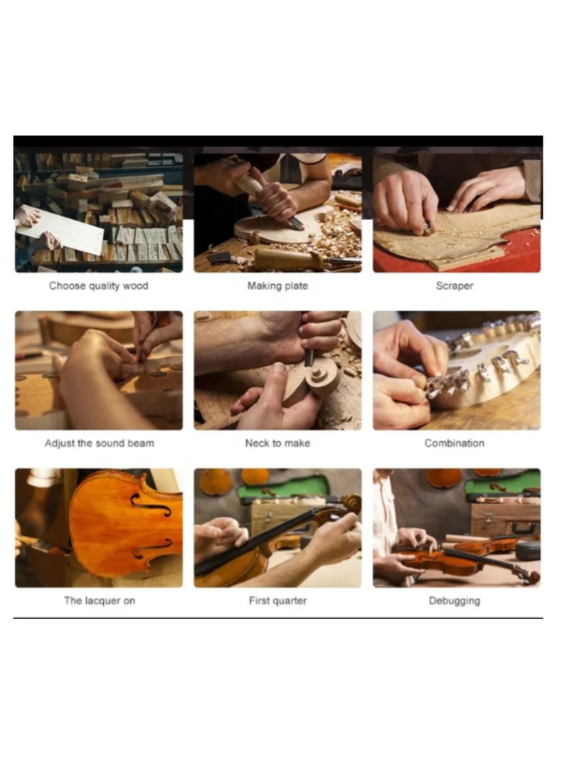 Megarya Indian Maple Wood Handmade Violin 4/4 Acoustic Violin Full Size with Bow Rosin Carrying Hard Case Instrument for Beginners Kids with Hard Case Bow And Rosin Color : Mahogany  - Image 4