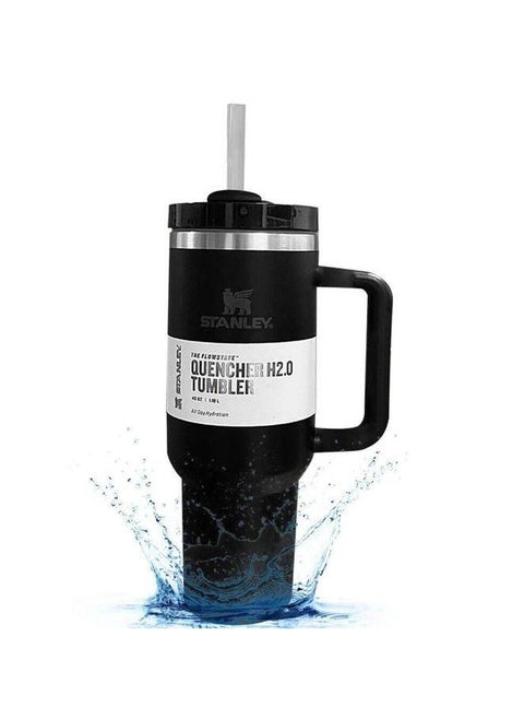 Stanley Quencher H2.0 Tumbler with Handle & Straw 40 oz | Twist On 3-Way Lid | Cupholder Compatible for Travel | Insulated Stainless Steel Cup | BPA-Free | Black 2.0