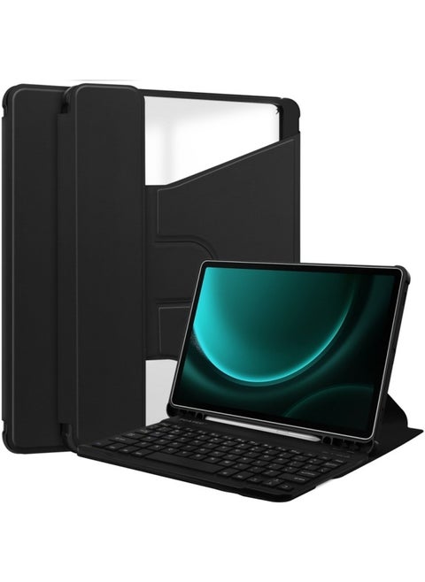 English Keyboard Case Compatible with Samsung Tab S9 plus 12.4 inch, Detachable Wireless Keyboard Slim Leather Smart Cover For Samsung Tab S9 + 12.4 inch