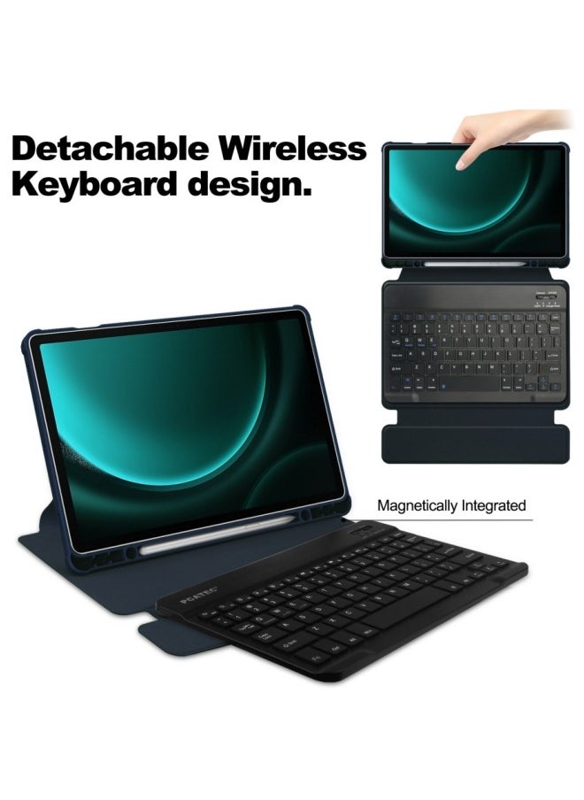English Keyboard Case Compatible with Samsung Tab S9 plus 12.4 inch, Detachable Wireless Keyboard Slim Leather Smart Cover For Samsung Tab S9 + 12.4 inch