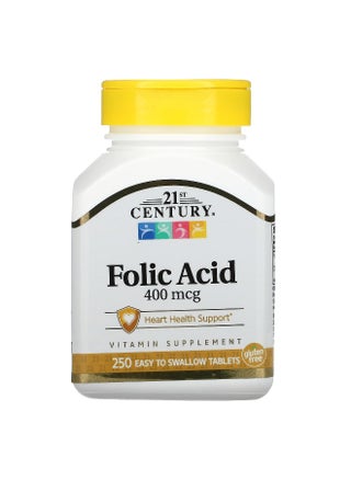 21st Century, Folic Acid, 400 mcg, 250 Easy to Swallow Tablets - pzsku/ZA1ED596B90EC8F0E6A3CZ/45/_/1743073062/6f686aee-804d-46bc-830c-51e39b4688de
