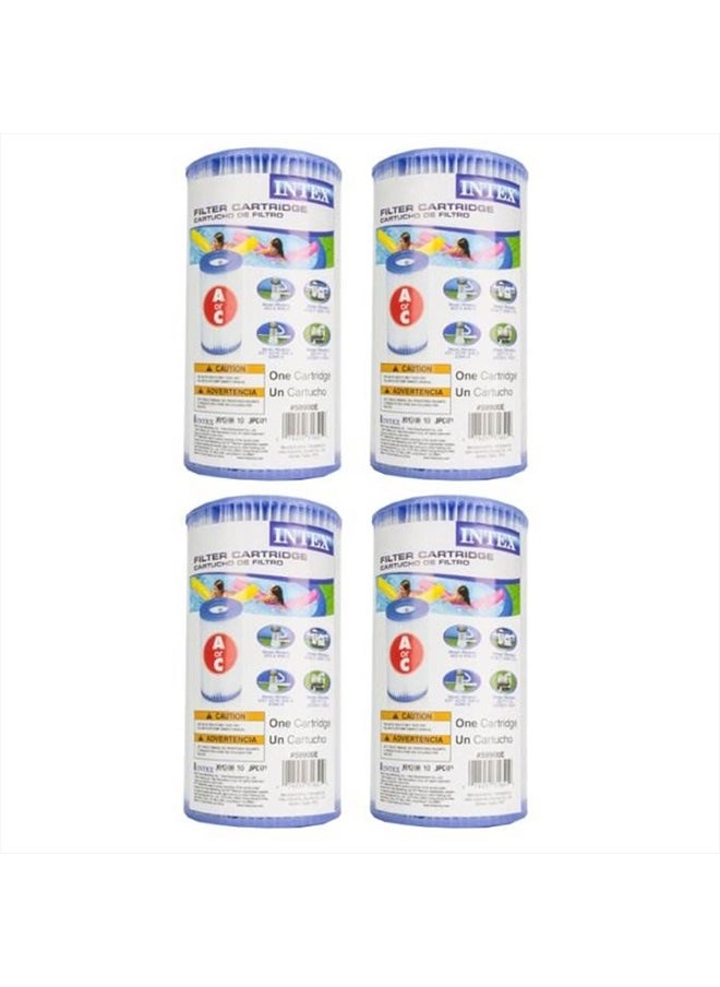 INTEX Type A Easy Set Above Ground Pool Replacment Filter Cartridge (4 Pack)  - Image 1