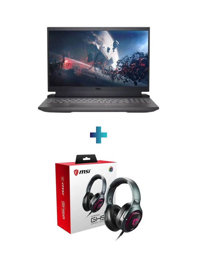 DELL G15 5520 Laptop With 15.6-inch Display Core i7-12700H Processor 16gb Ram 512 gigabyte Nvidia GeForce RTX3050 Graphics With Msi Gaming Headset With Clear Mic English/Arabic Dark Shadow Grey - Image 1