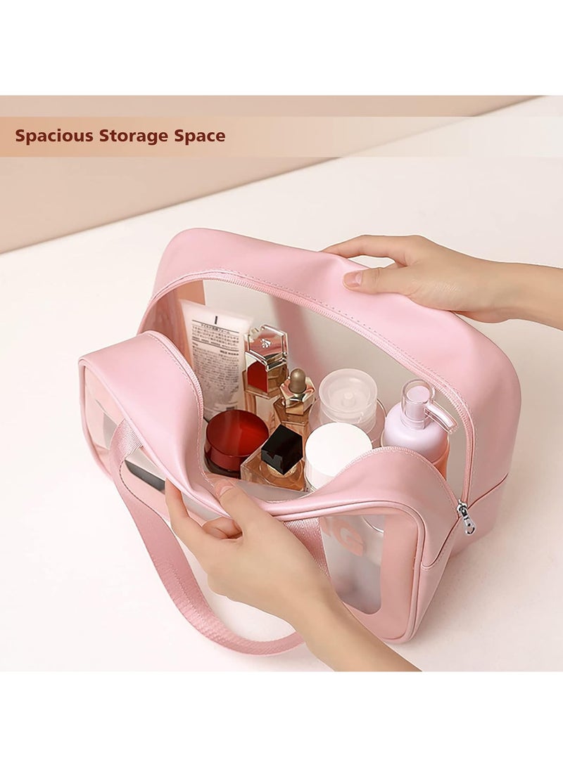 Tediline Travel Cosmetic Bag Set of 3 Waterproof Wash Bags, Pink – Small, Medium, and Large Travel Toiletry Bags for Makeup, Toiletries, and Accessories - Image 2