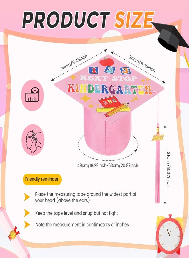 Knitgrip Next Stop Kindergarten Graduation Cap with 2026 2027 Tassel Year Charm, Preschool & Pre-k Grad Cap Topper for Kids(1 Pcs,Pink) - Image 2