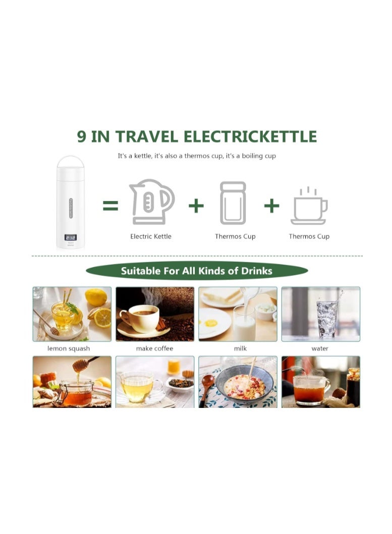 INGUNAR Portable Electric Kettle For Travel, 500ml Stainless Steel Electric Kettle For Coffee Milk Tea, Small Hot Water Boiler With Auto Shut-Off, 4 Variable Presets, Boil Dry Protection - Image 4