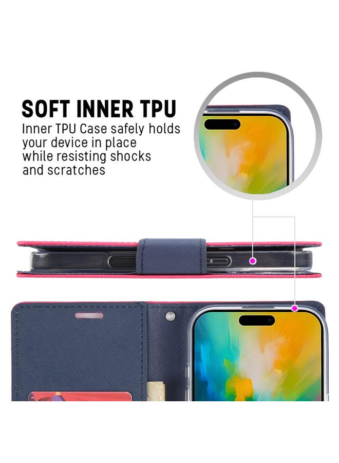 GOOSPERY Case For iPhone 16 Pro Max FANCY DIARY Cross Texture Leather Phone Case - Image 5