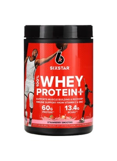 SIX STAR SIXSTAR, 100% Whey Protein Plus, Strawberry Smoothie, 1.8 lbs (816 g)  - Image 1