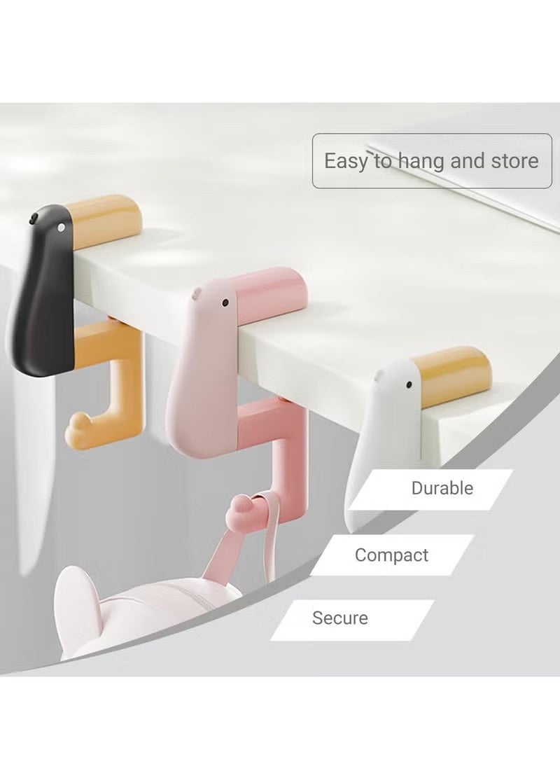 Purse Hook for Table, 3 Pack Foldable, Non-Slip Bag Hanger, Cute Bird Design Purse Holder for Desk, Table, Strong and Compact Desk Accessories (3 Colours) - Image 3