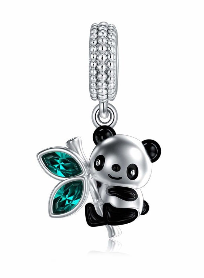 AOBOCO 925 Sterling Silver Cute Sloth Panda Charms Beads fit Pandora European Bracelets Necklace, crystal, embellished with crystals from austria, - Image 1