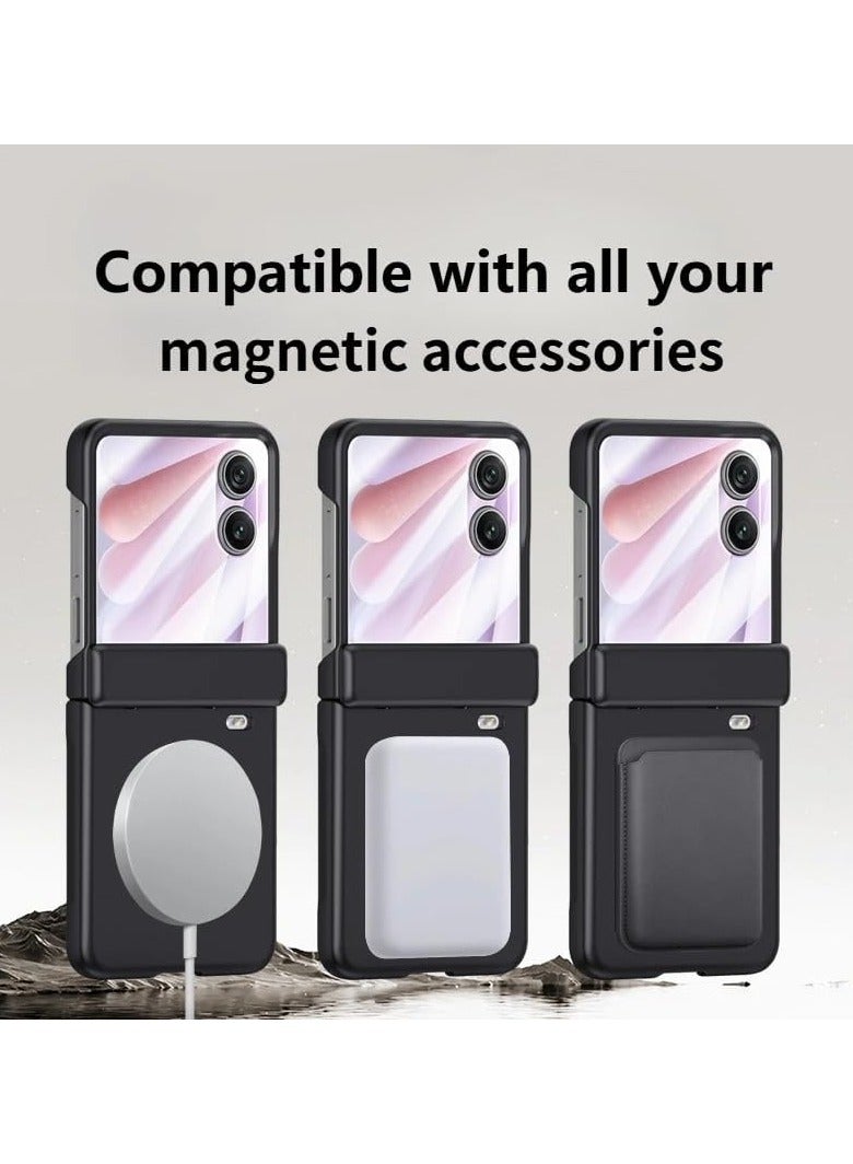 عام غلاف واقي مغناطيسي متوافق مع Honor Magic V Flip 2 【يشمل حامي شاشة مدمج】 【يدعم الشحن اللاسلكي】 غلاف واقي بملمس ساتان ناعم مقاوم للصدمات وصديق للبشرة. - Image 4