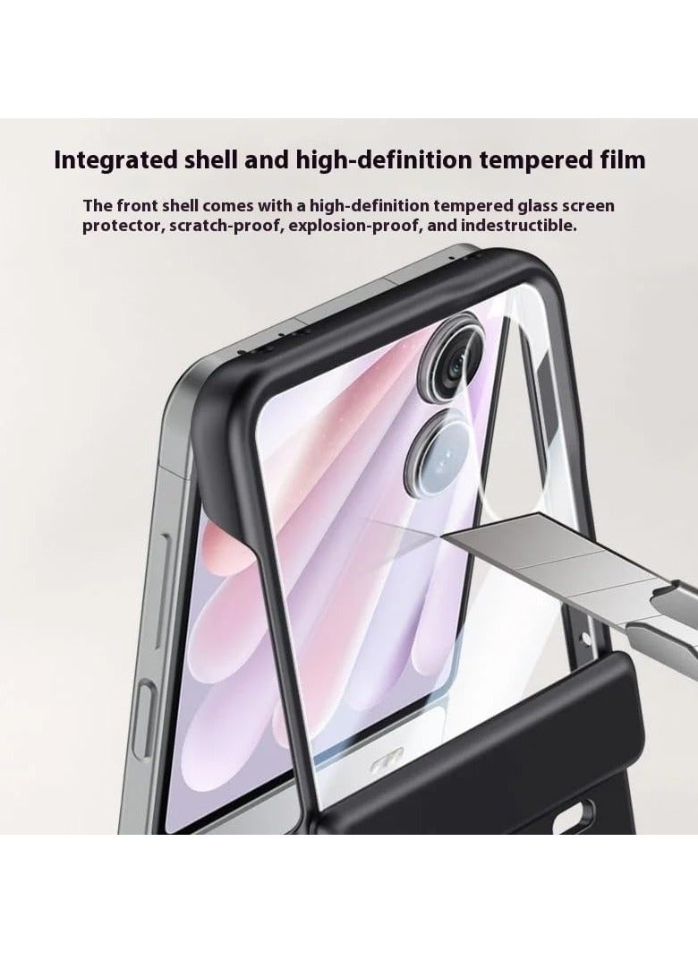 عام غلاف واقي مغناطيسي متوافق مع Honor Magic V Flip 2 【يشمل حامي شاشة مدمج】 【يدعم الشحن اللاسلكي】 غلاف واقي بملمس ساتان ناعم مقاوم للصدمات وصديق للبشرة. - Image 3