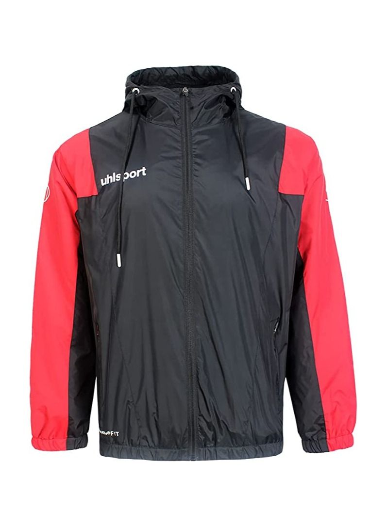 UHLSPORT uhlsport Rain Jacket Smart breathe® FIT Waterproof for all kinds of sports in cold and rainy weather Adjustable hat Elastic sleeves Two Zipped pockets on both sides - Image 1