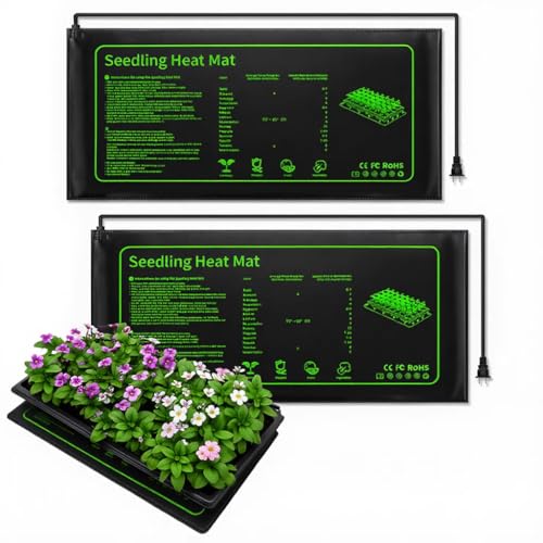 RooTrimmer 2 Pack Graphene Plant Heating Mat Fit For 1020 Seedling Trays 20W Waterproof Seedling Heat Mat for Seed Starting Seeds Germination PlantsThick Reusable Heating Pads Ideal Gardening Gifts - Image 1