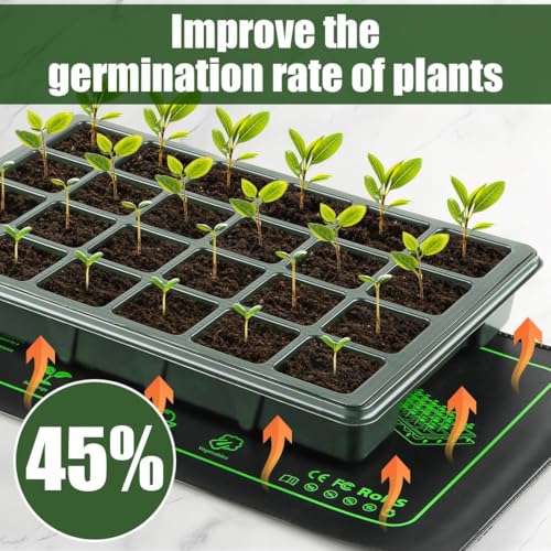 RooTrimmer 2 Pack Graphene Plant Heating Mat Fit For 1020 Seedling Trays 20W Waterproof Seedling Heat Mat for Seed Starting Seeds Germination PlantsThick Reusable Heating Pads Ideal Gardening Gifts - Image 3