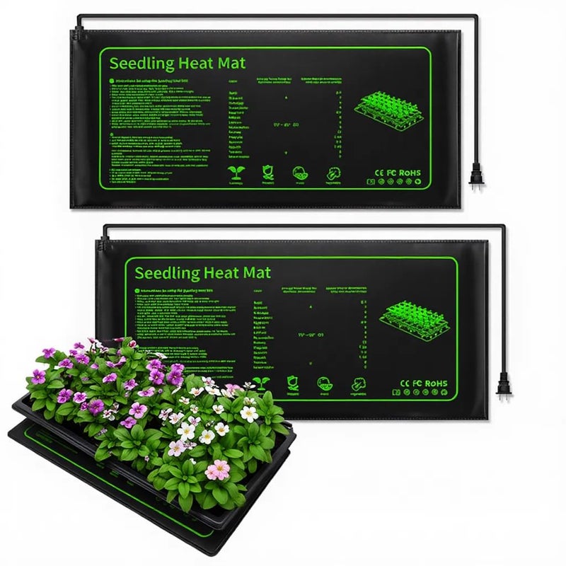 RooTrimmer 2 Pack Graphene Plant Heating Mat Fit For 1020 Seedling Trays 20W Waterproof Seedling Heat Mat for Seed Starting Seeds Germination PlantsThick Reusable Heating Pads Ideal Gardening Gifts - Image 2