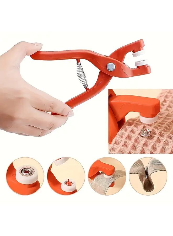200 Buttons And 1 Plastic Hand Pliers Set For Fast Clothing And Quilt Production - Image 1